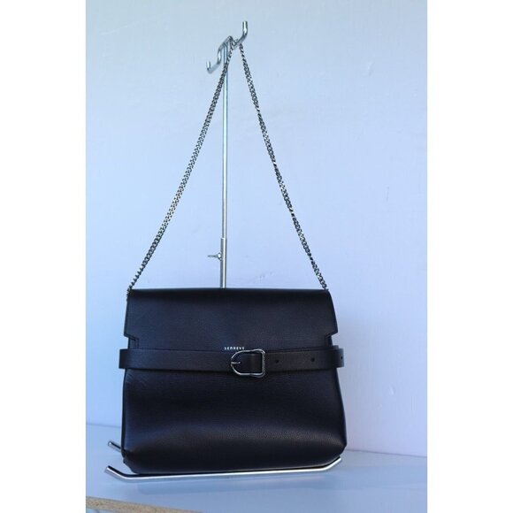 Senreve Women's Large Soft Black Cavalla Satchel Piccola Leather Clutch $1100 - Picture 5 of 13